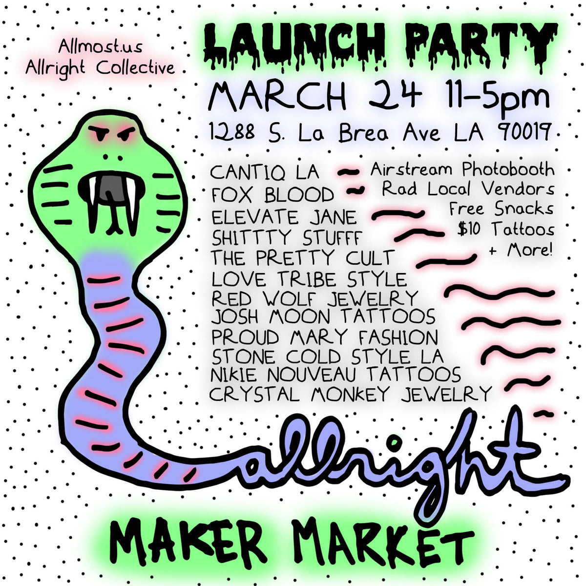 MARCH 24, 2018 // ALLRIGHT MAKER MARKET + LAUNCH PARTY