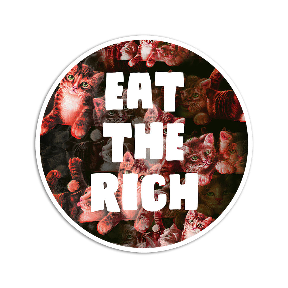 Eat the Rich Cat Sticker