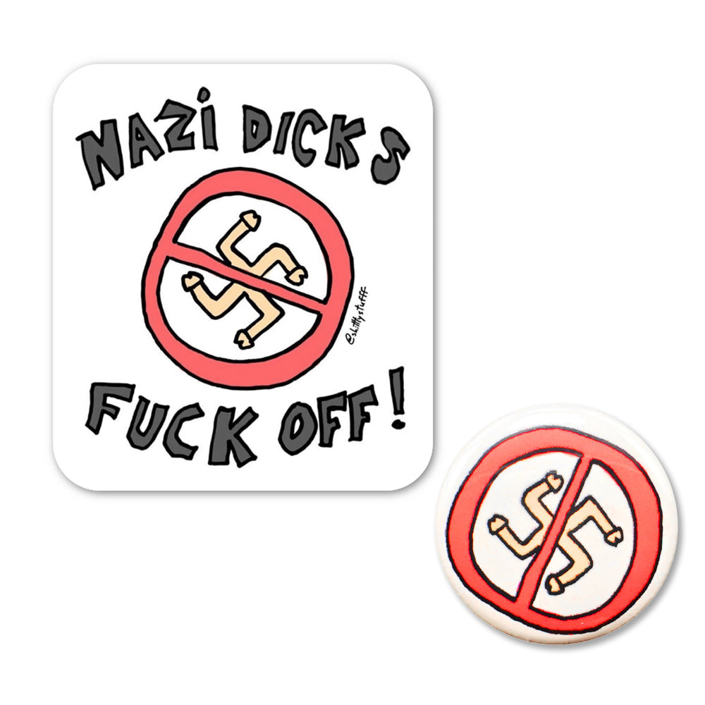 Nazi D*cks F Off Sticker