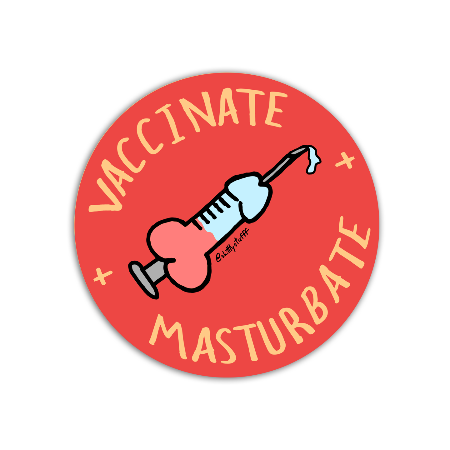 Vaccinate and M*sturbate Sticker